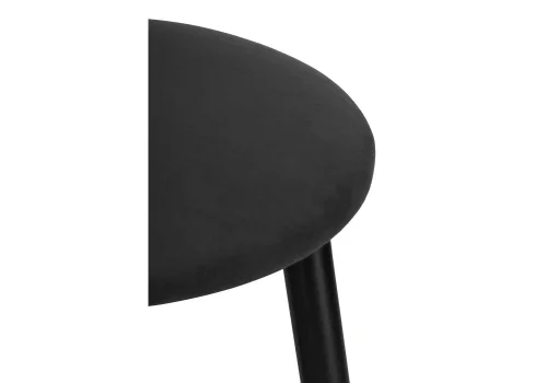 Полубарный стул Гангток крутящийся катания блэк / черный матовый 585054 Woodville, чёрный/велюр, ножки/металл/чёрный, размеры - ***** фото 6