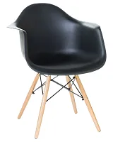 Стул обеденный 620PP-LMZL DAW, цвет сиденья черный, цвет основания светлый бук Dobrin, чёрный/, ножки/металл/светлый бук, размеры - ****620*645