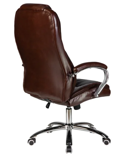 Офисное кресло для руководителей 116B-LMR MILLARD, цвет коричневый Dobrin, коричневый/экокожа, ножки/металл/хром, размеры - 1160*1230***670*750 фото 4
