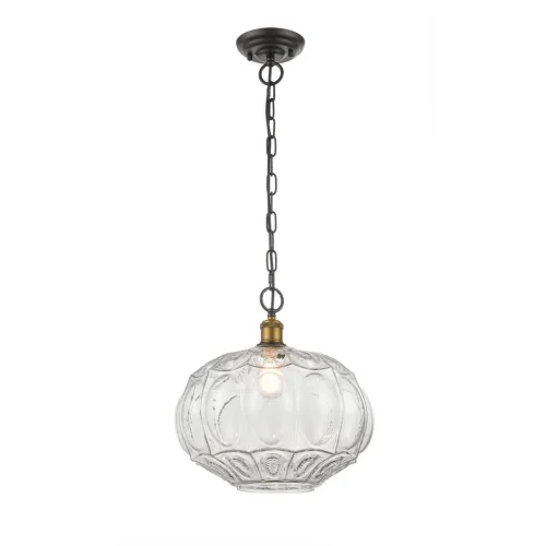 Светильник подвесной Helen VL4266P11 Vele Luce прозрачный на 1 лампу, основание коричневое в стиле классический лофт выдувное