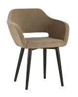 Стул с подлокотниками Саймон велюр капучино УТ000025164 Stool Group, капучино/велюр, ножки/металл/коричневый, размеры - ****610*650 Стул с подлокотниками Саймон велюр капучино УТ000025164 Stool Group, капучино/велюр, ножки/металл/коричневый, размеры - ****610*650