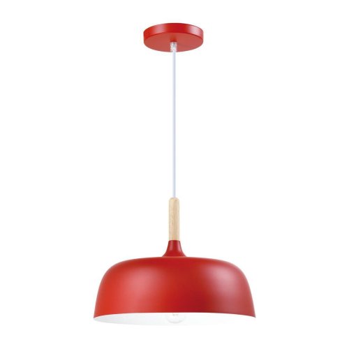 Светильник подвесной Augustina V1272-1P Moderli красный 1 лампа, основание красное в стиле скандинавский 