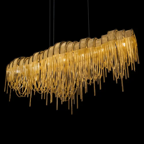 Люстра подвесная Volver 10404/1150L GD LOFT IT золотая на 7 ламп, основание золотое в стиле арт-деко цепочки фото 10