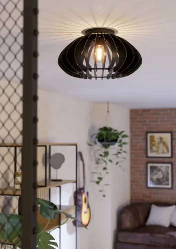 Светильник потолочный Cossano 901001 Eglo чёрный на 1 лампу, основание чёрное в стиле современный кантри фото 4 Светильник потолочный Cossano 901001 Eglo чёрный на 1 лампу, основание чёрное в стиле современный кантри фото 4