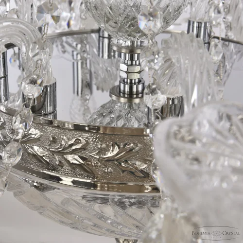 Люстра подвесная 1451/8/160/250 Ni Bohemia Ivele Crystal без плафона на 11 ламп, основание никель прозрачное в стиле классический sp фото 2