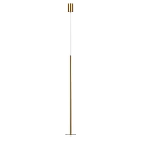 Светильник подвесной LED Reed 10358/830 Disk AB LOFT IT матовый латунь на 1 лампу, основание матовое латунь в стиле современный минимализм трубочки