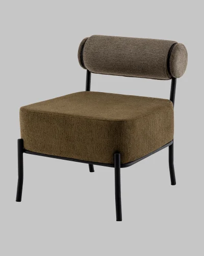 Кресло Ponpoun, зелёный УТ000040472 Stool Group, зелёный/шенилл, ножки/металл/чёрный, размеры - *710***610*710мм фото 3