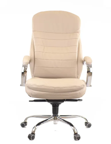 Кресло руководителя Valencia M Кожаное Бежевый EC-330-2 Leather Beige Everprof, бежевый/кожа, ножки//, размеры - 1200*1260***660* фото 3
