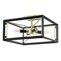 Люстра потолочная Regolo 713347 Lightstar без плафона чёрная на 4 лампы, основание матовое золото в стиле модерн арт-деко 