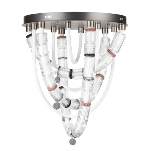 Люстра потолочная Collier 5456/80CL Odeon Light прозрачная на 1 лампу, основание никель серое в стиле современный 