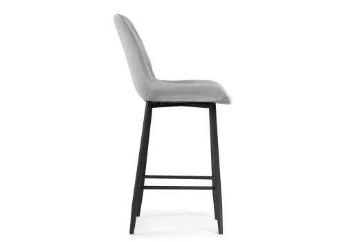 Полубарный стул Баодин К светло-серый / черный 511152 Woodville, серый/велюр, ножки/металл/чёрный, размеры - ****500*620 фото 3