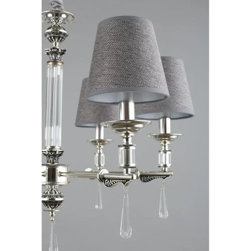 Люстра подвесная Rivoli OML-64203-06 Omnilux серая на 6 ламп, основание серебряное в стиле классический фото 8