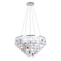 Люстра подвесная Pipirima A4100LM-12CC Arte Lamp белая на 12 ламп, основание хром в стиле современный  Люстра подвесная Pipirima A4100LM-12CC Arte Lamp белая на 12 ламп, основание хром в стиле современный