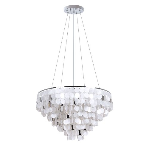 Люстра подвесная Pipirima A4100LM-12CC Arte Lamp белая на 12 ламп, основание хром в стиле современный  Люстра подвесная Pipirima A4100LM-12CC Arte Lamp белая на 12 ламп, основание хром в стиле современный
