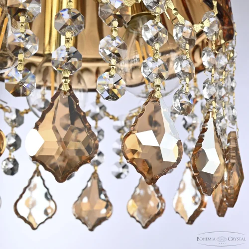 Светильник подвесной 5478/22 G Amber/M-1G Leafs K721 Bohemia Ivele Crystal янтарный 3 лампы, основание прозрачное золотое в стиле классический leafs фото 6