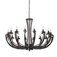 Люстра подвесная V3295-7/16 Vitaluce без плафона на 16 ламп, основание коричневое в стиле лофт 