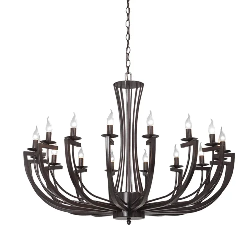 Люстра подвесная V3295-7/16 Vitaluce без плафона на 16 ламп, основание коричневое в стиле лофт 