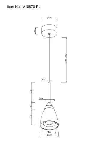 Светильник подвесной LED Leina V10870-PL Moderli прозрачный 1 лампа, основание коричневое в стиле современный  фото 5