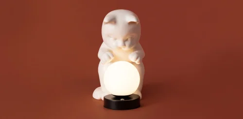 Настольная лампа ЛЕД Вискер / Whisker FR5607TL-01W Freya белая на 1 лампу, основание чёрное белое металл в стиле современный животные фото 13