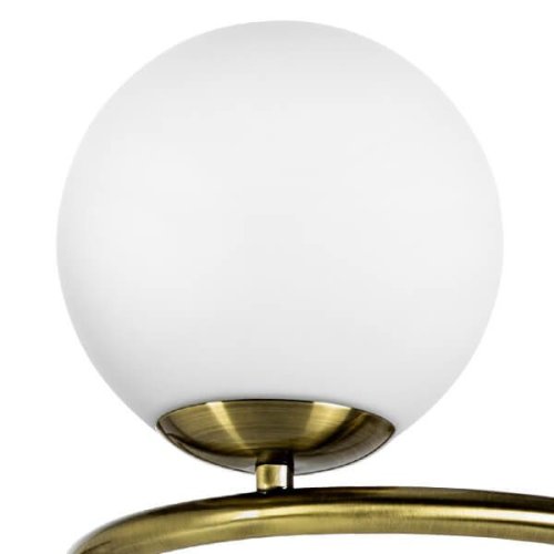 Люстра подвесная Globo 815091 Lightstar белая на 9 ламп, основание латунь в стиле арт-деко шар фото 5