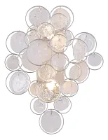 Бра DESEO AP2 SILVER Crystal Lux прозрачный белый 2 лампы, основание серебряное в стиле арт-деко 