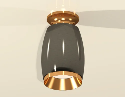 Светильник накладной Techno spot XS1123043 Ambrella light чёрный 1 лампа, основание золотое в стиле хай-тек современный круглый фото 2