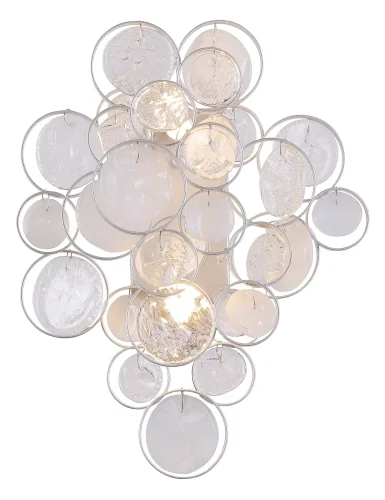 Бра DESEO AP2 SILVER Crystal Lux прозрачный белый на 2 лампы, основание серебряное в стиле арт-деко 
