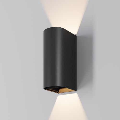 Настенный светильник ЛЕД уличный Драп / Drape O526WL-L10B3K Maytoni уличный IP65 чёрный на 1 лампу, плафон чёрный в стиле современный ЛЕД фото 3