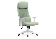 Компьютерное кресло Salta light green / white 15396 Woodville, зелёный/ткань, ножки/пластик/белый, размеры - *1200***650*