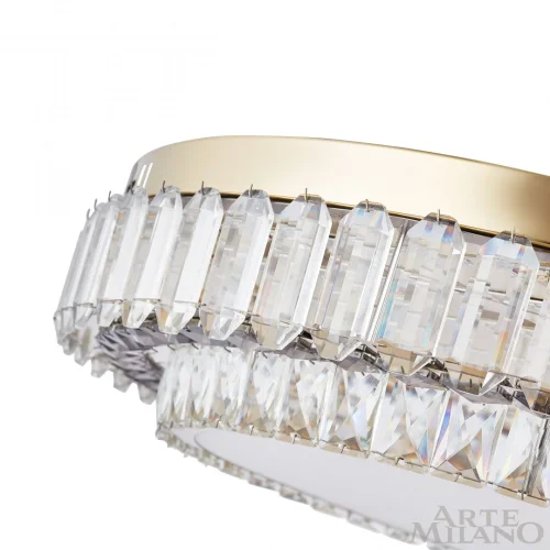 Люстра потолочная LED с пультом AM-Toskana 319133/D500 GD Arte Milano белая на 1 лампу, основание золотое в стиле современный с пультом фото 6