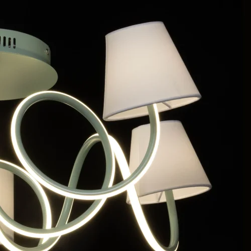Люстра потолочная LED Аэлита 480013105 MW-Light белая на 5 ламп, основание зелёное в стиле современный  фото 5