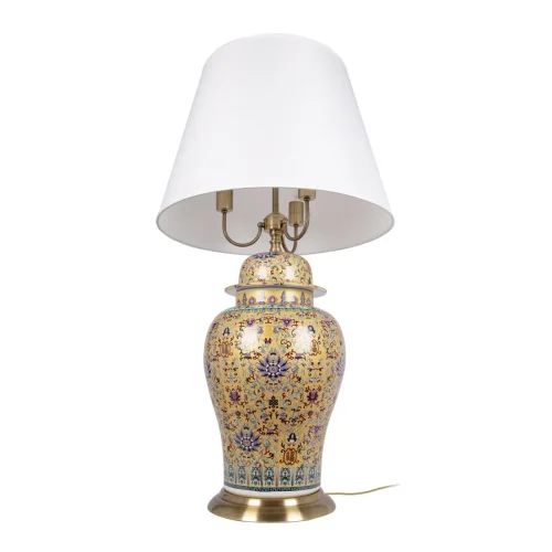 Настольная лампа Sense 10268T LOFT IT белая 3 лампы, основание жёлтое керамика в стиле классический современный  фото 3
