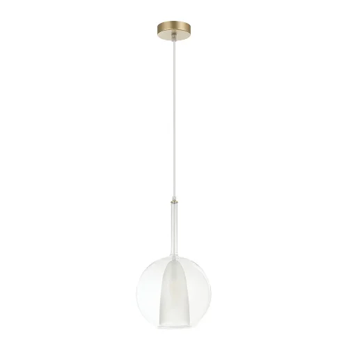 Светильник подвесной Gala A2725SP-1SG Arte Lamp белый прозрачный на 1 лампу, основание матовое золото в стиле современный выдувное