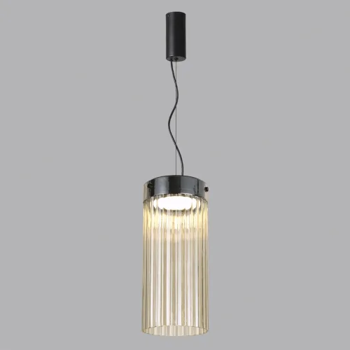 Светильник подвесной LED Pillari 5047/10L Odeon Light янтарный 1 лампа, основание чёрное в стиле современный  фото 4