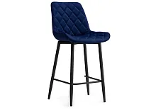 Полубарный стул Баодин Б/К синий / черный 517166 Woodville, синий/велюр, ножки/металл/чёрный, размеры - ****500*560