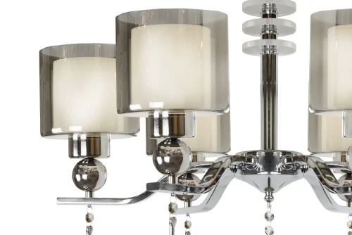 Люстра подвесная Milano 70291-6 CR iLamp серая на 6 ламп, основание никель в стиле современный американский фото 2 Люстра подвесная Milano 70291-6 CR iLamp серая на 6 ламп, основание никель в стиле современный американский фото 2