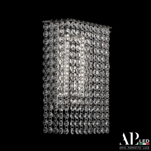 Бра LED Rimini S500.B1.16.A.3000 Arte Perfetto Luce прозрачный на 1 лампа, основание никель в стиле классический  фото 2