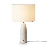 Настольная лампа MarmoLatte FR2054TL-01BS3 Freya белая на 1 лампу, основание белое мрамор металл в стиле классический кантри Настольная лампа MarmoLatte FR2054TL-01BS3 Freya белая на 1 лампу, основание белое мрамор металл в стиле классический кантри
