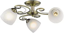 Люстра потолочная 726-507-03 Velante белая на 3 лампы, основание бронзовое в стиле классический 