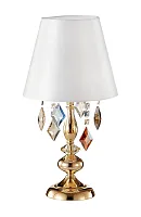 Настольная лампа MERCEDES LG1 GOLD/COLOR Crystal Lux белая 1 лампа, основание золотое металл в стиле флористика классический 