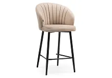 Полубарный стул Бэнбу velutto 05 / черный 499988 Woodville, бежевый/велюр, ножки/металл/чёрный, размеры - ****550*560