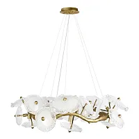 Люстра подвесная Bloom 10352/1050 AB LOFT IT белая прозрачная на 15 ламп, основание античное бронза в стиле современный флористика арт-деко ветви