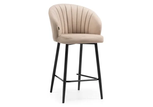 Полубарный стул Бэнбу velutto 05 / черный 499988 Woodville, бежевый/велюр, ножки/металл/чёрный, размеры - ****550*560