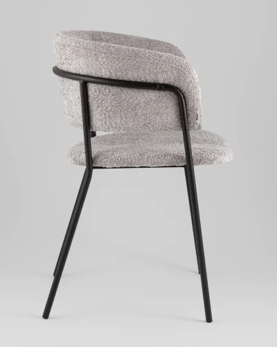 Кресло Нэлли New, букле светло-серый УТ000039411 Stool Group, серый/букле, ножки/металл/чёрный, размеры - ***** фото 3