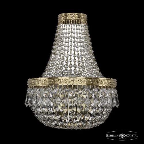 Бра 19011B/H1/25IV G Bohemia Ivele Crystal прозрачный на 3 лампы, основание золотое в стиле классический sp