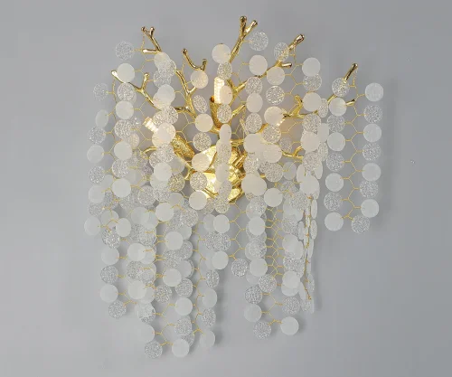Бра Авани 07873D,33 Kink Light прозрачный на 3 лампы, основание золотое в стиле флористика современный ветви