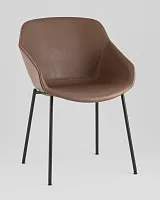 Стул Ashby, экокожа, светло-коричневый, сиденье УТ000040853 Stool Group, коричневый/экокожа, ножки/металл/чёрный, размеры - *****