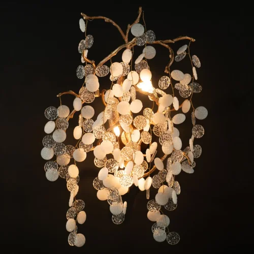 Бра Fairytree 10066W GB LOFT IT прозрачный белый на 3 лампы, основание золотое в стиле арт-деко ветви