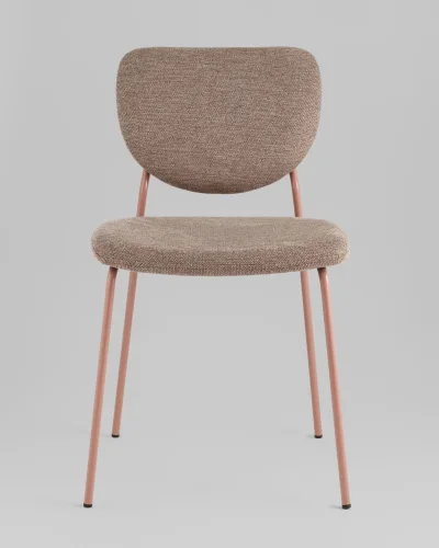 Стул обеденный Gigi, коричневый, розовые ножки УТ000039033 Stool Group, коричневый/шенилл, ножки/металл/розовый, размеры - ***** фото 2