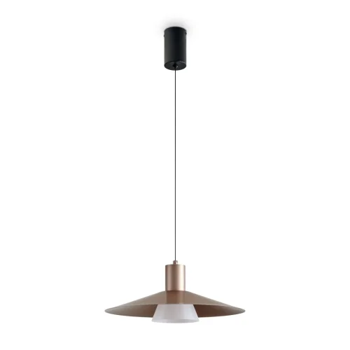 Светильник подвесной LED Fari FR5600PL-L5MG1 Freya матовый золото на 1 лампу, основание чёрное в стиле современный лофт фото 15